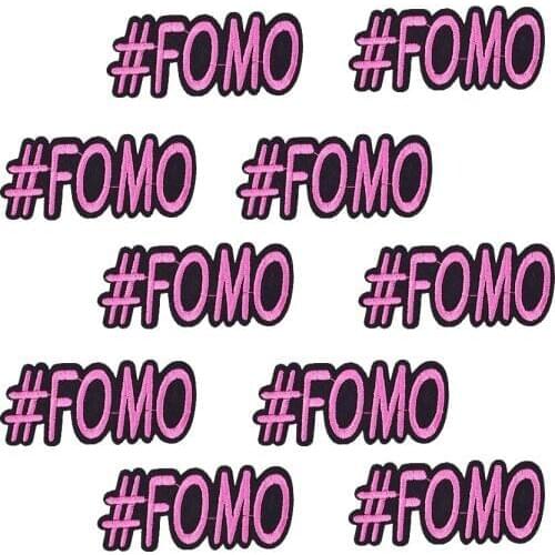 Embroidery Patches for Clothes Iron on Sew Applique POP Text Stripes Patch for Jacket Clothing Fashion Accessories FOME 10 PCS