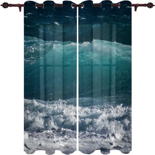 French Window Curtains Ocean Spray Summer Living Dining Room Kids Bedroom Screens Modern Luxury Home Decor Valance Curtains