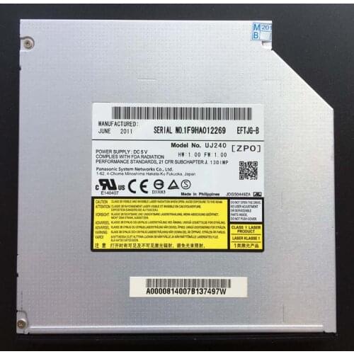 Blu-ray Burner BD-RE Writer Drive Matshita UJ240 For 12.7mm SATA Tray Load Blu-ray BD DVD Burner Laptop Drive