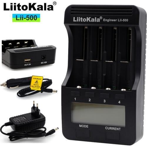 Liitokala Lii-500 LCD battery Charger, Charging 18650 3.7V 18350 18500 16340 17500 25500 10440 26650 1.2V AA AAA NiMH Battery