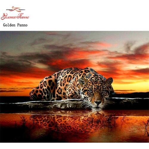 Golden panno,5D,Full,square,DIY Diamond Embroidery,Diamond Painting,Cross Stitch,Diamond,Needlework,leopard