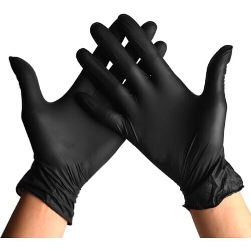 10pairs Black Nitrile Disposable Gloves Work Safety Waterproof Non-toxic Tattoo Latex Gloves Finger Protector Machine