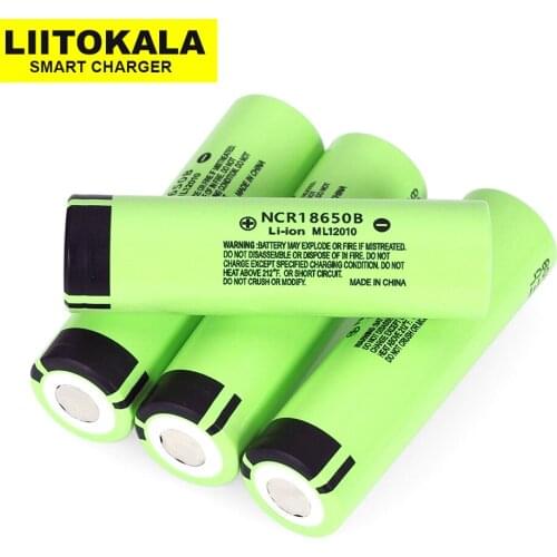 2pcs. Liitokala 100% brand new Original NCR18650B 3.7V 3400 mAh 18650 Lithium Rechargeable Battery