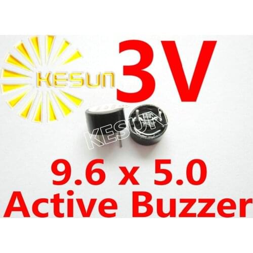 3V Magnetic Active Buzzer 5.0mm * 9.6mm Continous Tone x100PCS