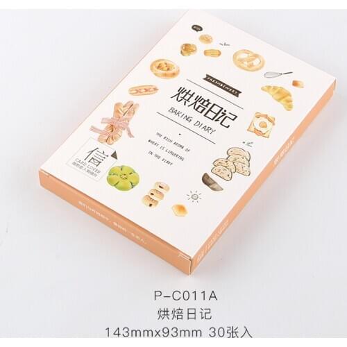 30 Sheets/Set Baking diary Postcard/Greeting Card/Message Card/Birthday Letter Envelope Gift Card