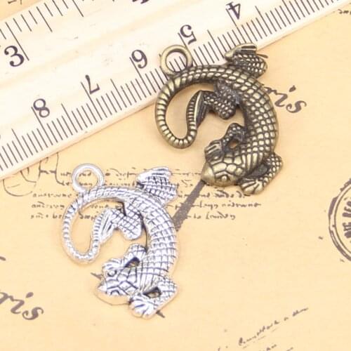 6pcs Charms gecko lizard 31x24mm Antique Pendants,Vintage Tibetan Silver Jewelry,DIY for bracelet necklace
