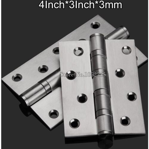 4PCS/lot 4" x 3" Stainless Steel Extra-thick Ball Bearing Door Hinges Bearing Flat Open Extra-thick Smooth&Quiet Furniture Hinge