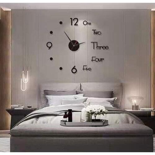 40cm Self-adhesive PVC Kitchen DIY 3D Removable Wall Stickers Kids Nursery Home Decor Mural Art Decoratio Clock