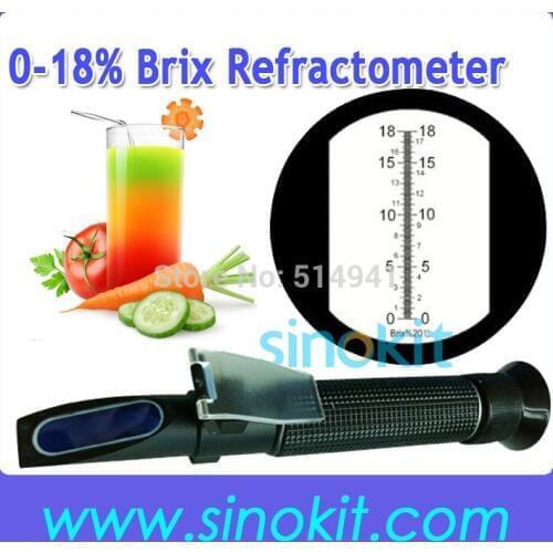 ABS Cheap Plastic Hand-held Brix Refractometer 0-18% Brix with CE Certification RHB-18ATC