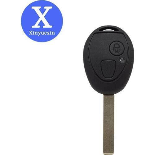 Xinyuexin Car Key Shell Case for MG ZT ZR ZS for Land Rover 75 for BMW Mini Cooper R50 Replacement Remote Car Key Fob 2 Buttons