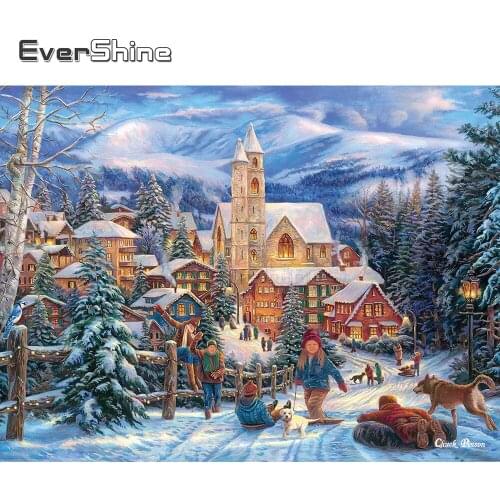 EverShine Full Square Diamond Painting Scenery Cross Stitch Diamond Embroidery Picture Rhinestones Full Display Diamond Mosaic