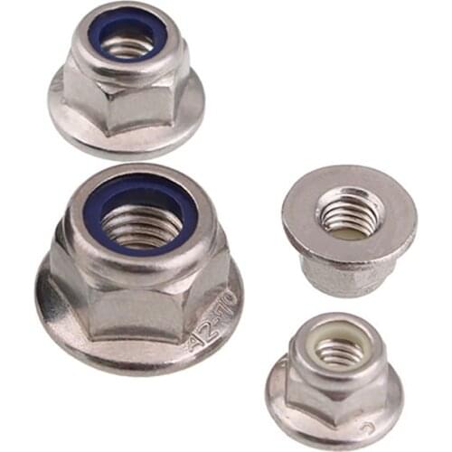 Flange Lock Nuts Nickel Plated Hex Hexagon Nut M3 M4 M5 M6 M8 Carbon Steel