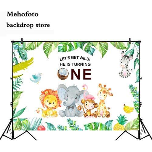 Mehofoto Wild One Photo Background Lets Get Wild Theme Party Decoration Backdrop Photography Safari Jungle Parties Animals 235