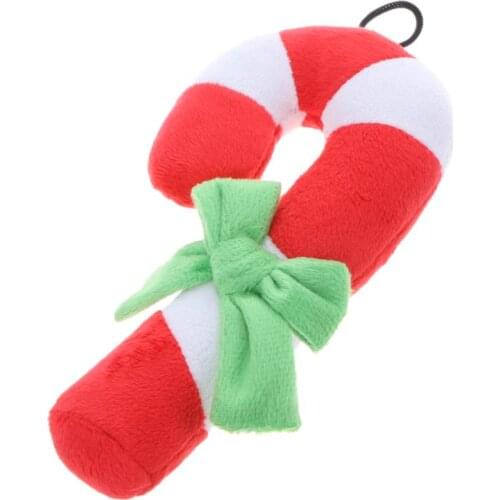 Dog Toys Christmas Crutch Shape Plush Squeaker Chew Sound Toy for Puppy Cat Training Products Dog Squeaking Toys
