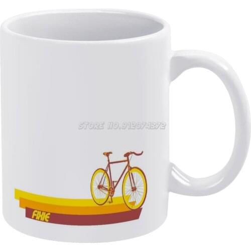 Fixie Stripes Coffee Mugs Ceramic Personalized Mugs 11 Oz White Mug Tea Milk Cup Drinkware Travel Mug Bike Bikes Cycle Cycling F