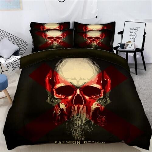 Skeleton Halloween 3D Bedding Set Quilt Cover Set King Queen Twin Size decorate Home Textiles Drop Ship tete de lit bed cover