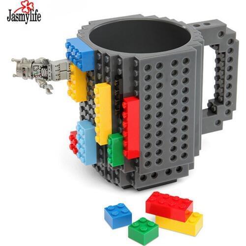 1 set Build-On Brick Mug DIY PUZZLES Bulding Blocks Coffee Mugs 12oz 350ml Creative Drinkware BPA Free Personality Cup