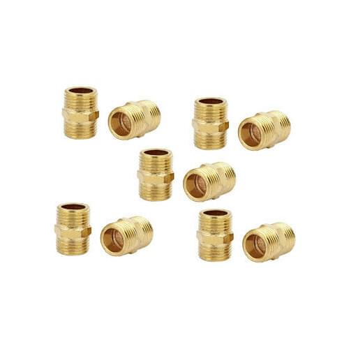 1/2BSP Male Thread Brass Hex Nipple Tube Pipe Connecting Fittings 10pcs
