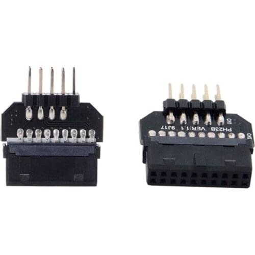 Motherboard USB2.0 9-Pin to USB3.0 19Pin Front Panel Plug-in Connector USB 3.0 19/20Pin to USB 2.0 9Pin Adapter