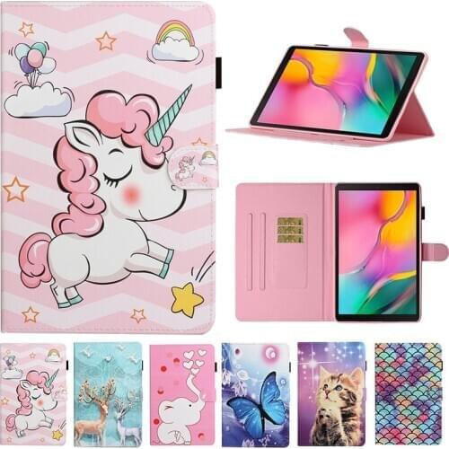 Cute unicorn butterfly elephant case for Samsung Galaxy Tab A7 10.4 2020 SM-T500 SM-T505 SM-T507 10.4" PU Leather Stand Cover