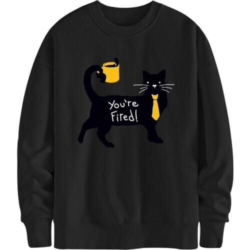 Black Cats Fleece Mens Sweatshirts Hoodies 2020 Autumn Harajuku Clothing Male Casual Fashion Pullovers Black Moletom Masculino