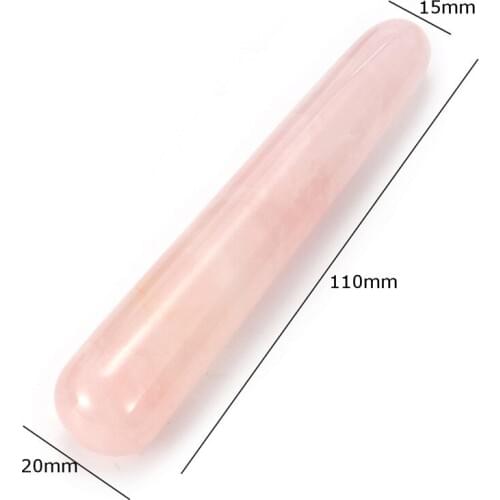 Natural Rose Quartz Wands Gemstone Crafts Pleasure Wand Body Hand Massage Wood Magic Stone Ornament Gifts