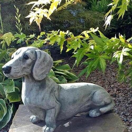 Garden Dog Statue Ornament Realistic Resin Animal Sculpture For Outdoor Decoration Dog Lover Gift Garten Jardinage Decoratie
