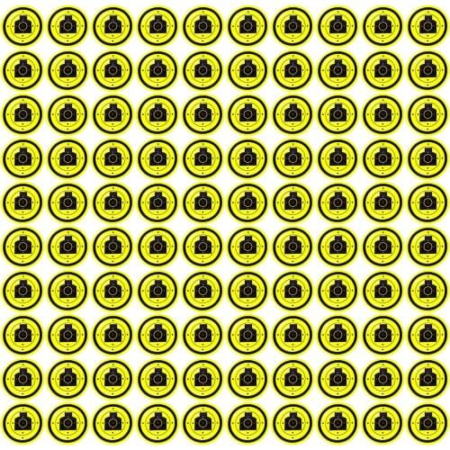 3"/7.50cm Self-Adhesive Splatter Splash & Reactive(Colors Impact) Shooting Sticker Targets(Man Silhouette) 100Pcs per Pack