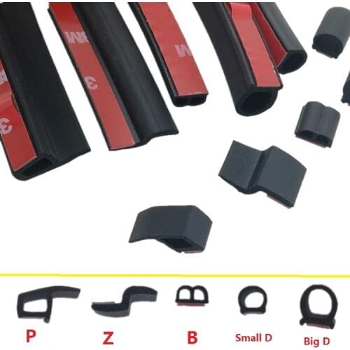 4 Meters Shape Big D Small D Z P B Car Door Seal Strip EPDM Rubber Noise Insulation Door Seal Car Rubber Seal Adhensive