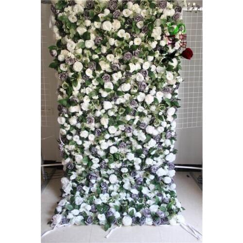 SPR handmade silk flower wall mat roll up wedding flower wall stage backdrop articial flowers wedding wall decorations