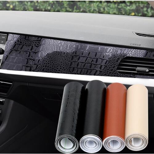 10cmX152cm Premium Leather Pattern Car Wrap Sticker PVC Adhesive Vinyl Film DIY For Auto Car Body Internal Car Styling