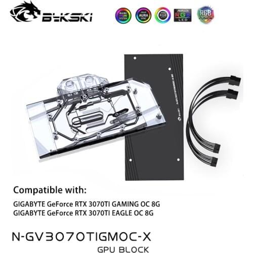 Bykski GPU Water Block for GIGABYTE RTX 3070TI GAMING/EAGLE OC 8G Graphics Card cooled/with backplane/Radiator N-GV3070TIGMOC-X