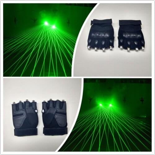 Green DJ Laser Gloves With 4pcs 650nm 130mw Laser Disco laserman show gloves For DJ Club/Party Show