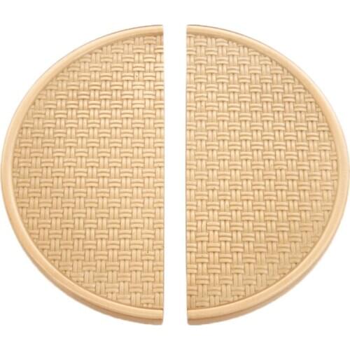 1 pair Gold Brass Round Cabinet Handles Drawer Knobs Kitchen Handle Retro Furniture Accessory