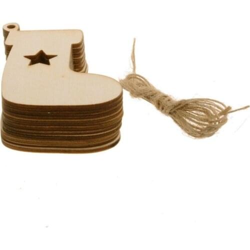 10pcs Christmas Wooden Pendant Christmas Tree Decoration Creative Diy Home Living Room Accessories Gift