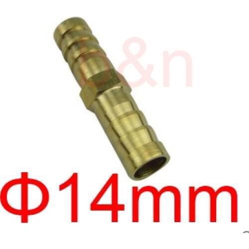 14mm diameter straight 2 way pagoda straight coupling through joint Connector brass Barbed joint copper Barb fitting Hose