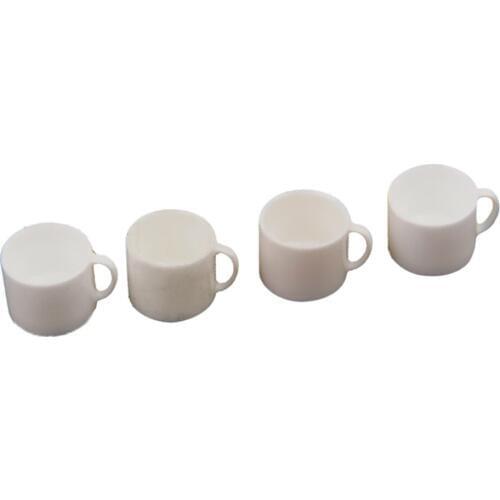 4pcs White Coffee Cup Tea Cups - 1/12 Scale Dollhouse Miniature Tableware, Doll Home Kitchen Accessories