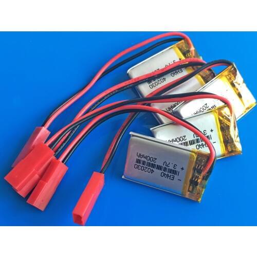 5 pcs Polymer lithium Lipo battery rechargeable 3.7V 200mah 402030 SYP 2pin customized CE FCC ROHS MSDS quality certification