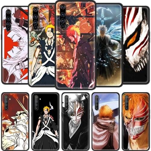 Phone Case for Realme 5 6 C3 7 5 Pro X50 XT C11 C15 V5 Cover for Oppo A52 A9 A53 A8 A92s Black Shell Japanese anime Bleach