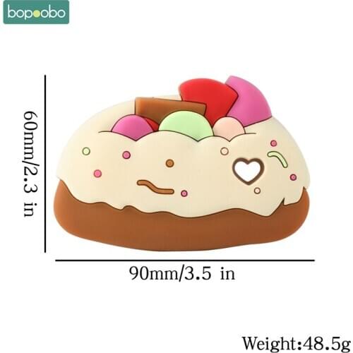 Bopoobo 1PC Baby Teethers Silicone Hamburger Chewable BPA Free Rodent Teething Tiny Rod Food Grade Silicone Teether Baby Product