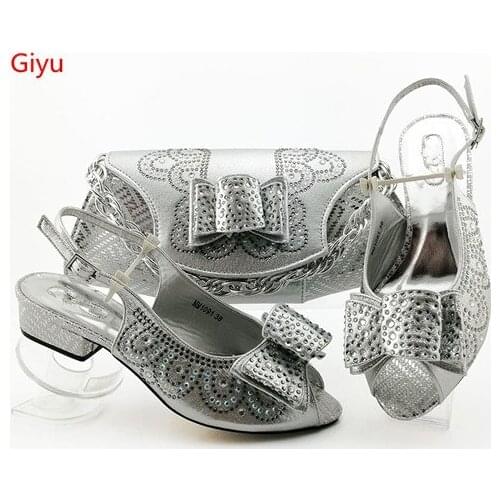 Doershow fashionShoes and Bag Set African Party Shoes and Bag Set /Shoes and Bag Set Nigerian Wedding Shoes with Bag Sets!SBZ1-7