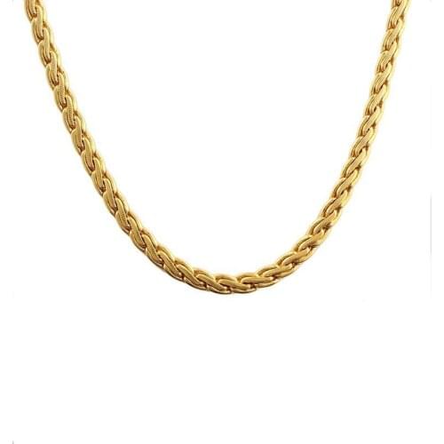 FanSheng Hot Sale High Quality Gold Twist Chain Necklace Jewlery For Men And Women Free Shipping