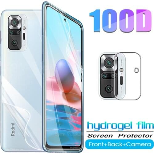 Note10 hydrogel film front back screen protectors for xiaomi redmi note 10 10s not10 s protective safe film camera note 10 glass