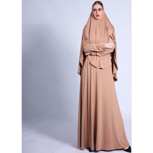 Eid Muslim Women Hijab Dress Prayer Garment Set Jilbab Namaz Full Cover Ramadan Long Khimar Gown Abayas Islamic Clothes Niqab