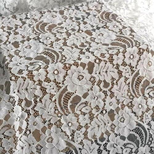 Cindylaceshow 1.5*1.5 Meters eyelash Corded lace fabrics for wedding gowns Womens Dress Sewing Materials Black White Lace Trims