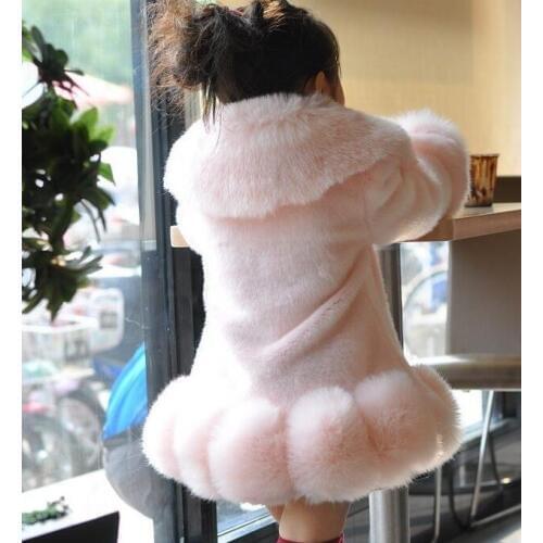 Hot sales high quality CHILDREN WINTER COAT GIRL FUR COAT FOX FUR COAT white THICK WARM OVERCOAT FOR GIRL winter coat