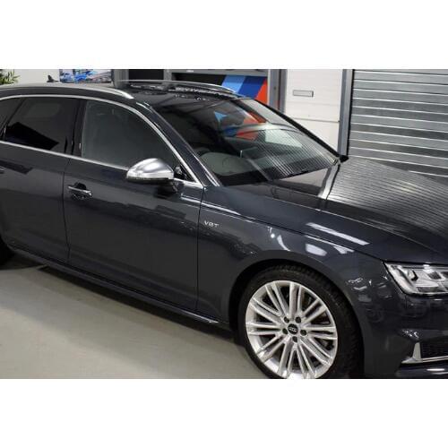 Matt Chrome S Line Style Silver Side Mirror Cap Replacement For Audi A4 & A5 B9 Model