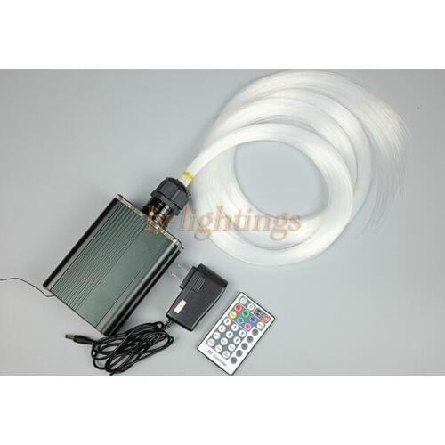 Decoration fiber optic light kit optical fiber spark stars celing light RGB+W 18W led light source+0.75mmx3mx300 Top PMMA fibre