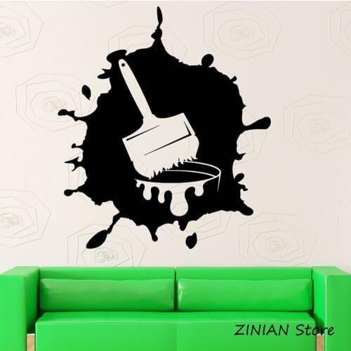 Paint Vinyl Wall Stickers Modern Art Room Decor Self Adhesive Vinyl Wall Decals Removable Creative Art Decal Mural Bedroom Z090