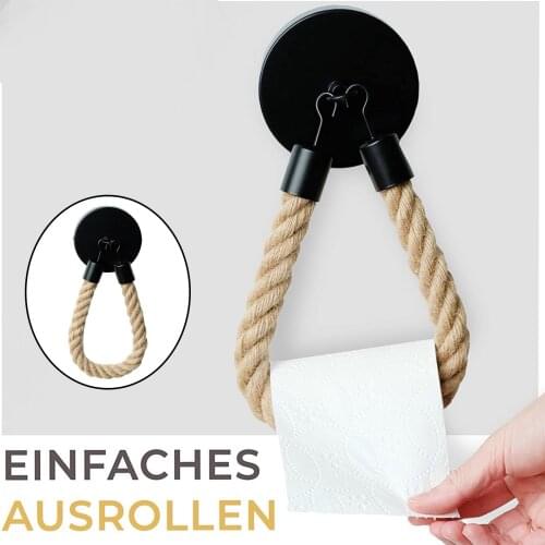 Wall Mounted Rope Toilet Paper Roll Holder for Bathroom Kitchen Bedroom